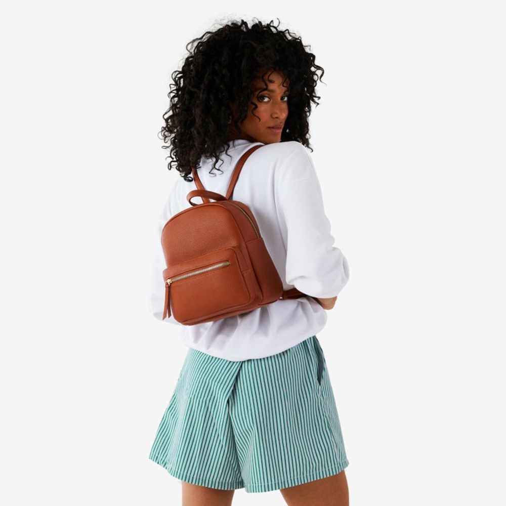 NWT Summer & Rose Tan Backpack with Pebbled Texture - Picture 5 of 10